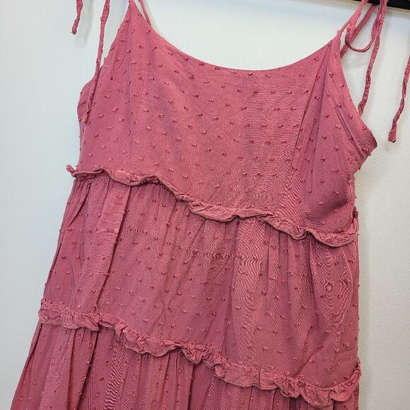 SHEIN Dot Frill Trim Cami Mauve Lined Mini Dress S (4) - Picture 10 of 13